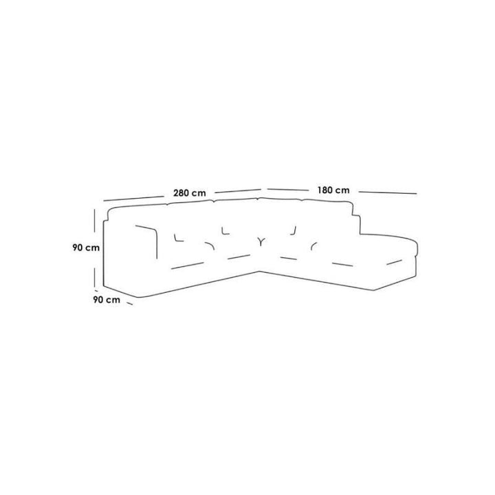 Alhome LShape  Sofa 280x180x90x90 cm - Green - Zrafh.com - Your Destination for Baby & Mother Needs in Saudi Arabia