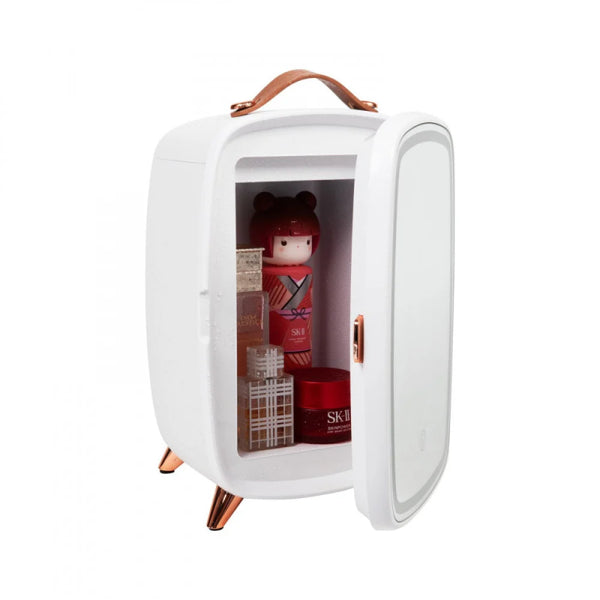 Rebune 6 Liter Cosmetic Refrigerator with LED Mirror 6 Liter - White - RE30001 - Zrafh.com - Your Destination for Baby & Mother Needs in Saudi Arabia