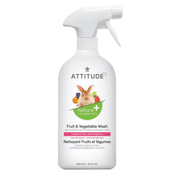 ATTITUDE Fruit & Vegetable Wash - Unscented, Hypoallergenic (800ml) - Zrafh.com - Your Destination for Baby & Mother Needs in Saudi Arabia