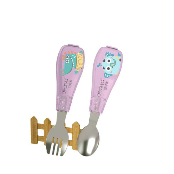 Reversing Portable Fork And Spoon Set With Cases - Zrafh.com - Your Destination for Baby & Mother Needs in Saudi Arabia