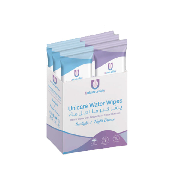 Unicare Water Wipes 6 Packets - 60 Wipes - Zrafh.com - Your Destination for Baby & Mother Needs in Saudi Arabia