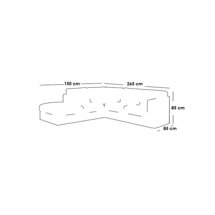 Alhome LShape  Sofa 265x150x85x85 cm - Grey - Zrafh.com - Your Destination for Baby & Mother Needs in Saudi Arabia