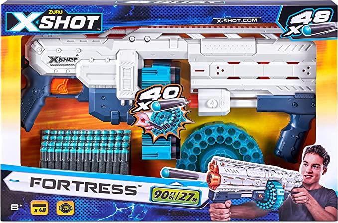 X-Shot Excel Fortress with 40 darts capacity barrel, up to 90FT/ 27M Target - ZRAFH