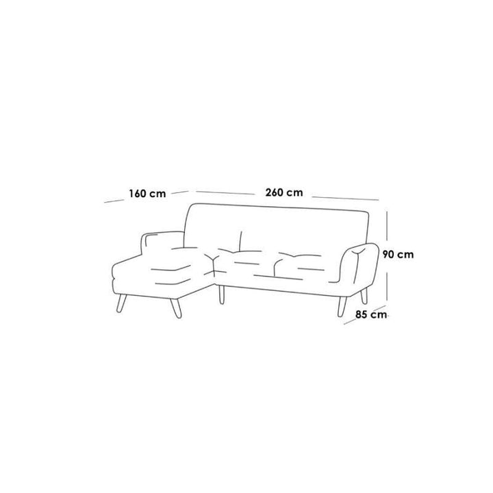 Alhome LShape  Sofa 260x160x85x90 cm - Orang - Zrafh.com - Your Destination for Baby & Mother Needs in Saudi Arabia