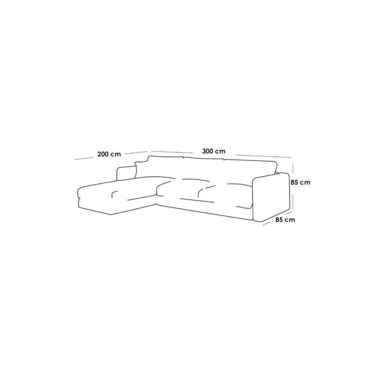 Alhome LShape Sofa 300x200x85x85 cm - Grey - Zrafh.com - Your Destination for Baby & Mother Needs in Saudi Arabia