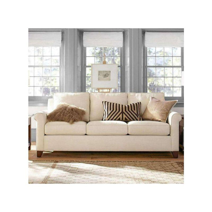 Alhome Sweedish Wood 3 Seaters Sofa - Beige - Zrafh.com - Your Destination for Baby & Mother Needs in Saudi Arabia