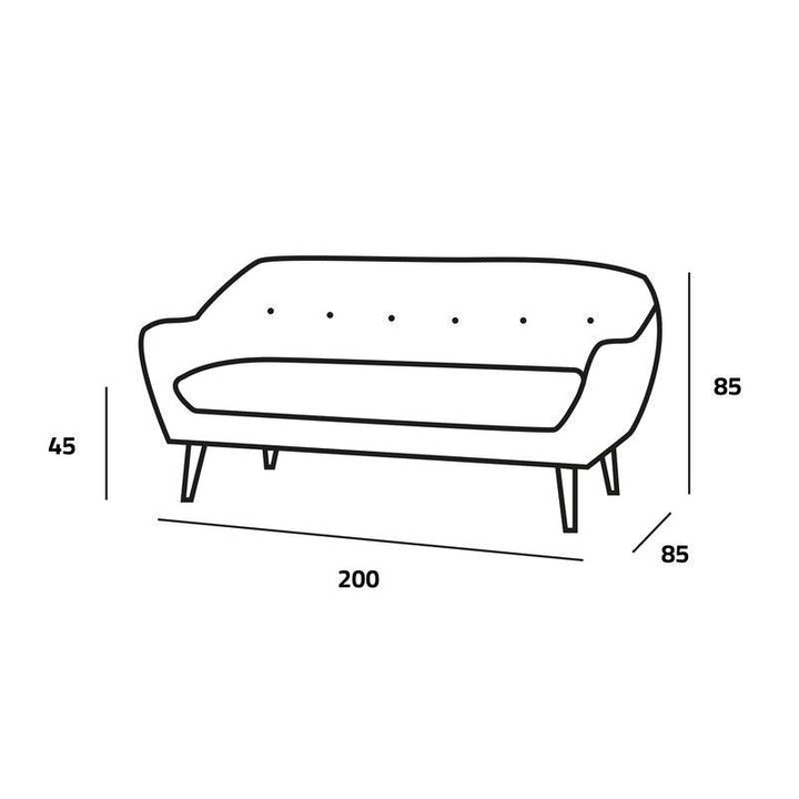 Comfortable Gray Linen 3-Seater Sofa Swedish Wood By Alhome - Zrafh.com - Your Destination for Baby & Mother Needs in Saudi Arabia