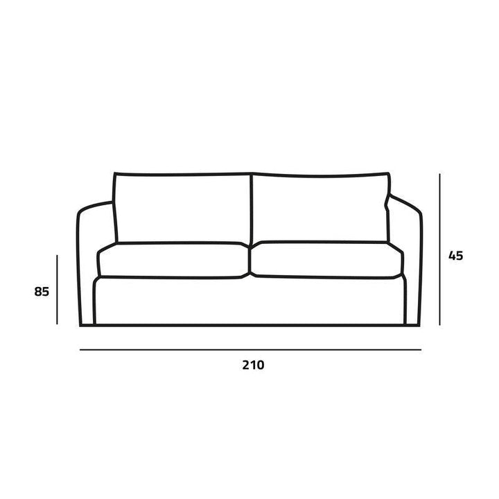 Modern Gray Linen 3-Seater Sofa - 210x85x45 cm - Swedish Wood By Alhome - 110110952 - Zrafh.com - Your Destination for Baby & Mother Needs in Saudi Arabia