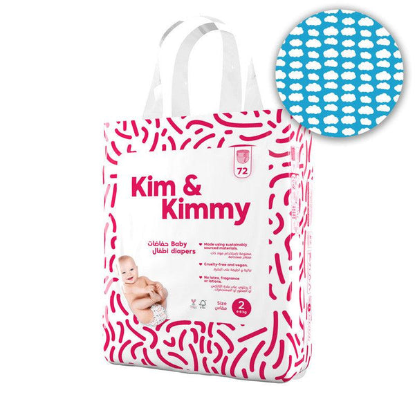 Kim & Kimmy - Size 2 Diapers, 4 - 8kg, qty 72 - ZRAFH