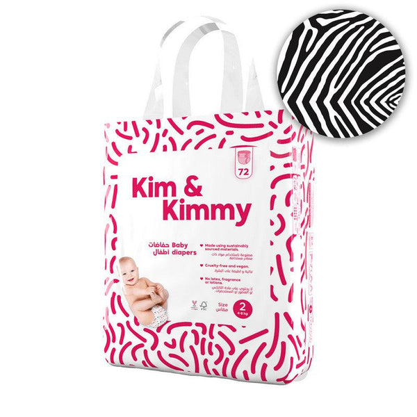 Kim & Kimmy - Size 2 Diapers, 4 - 8kg, qty 72 - ZRAFH