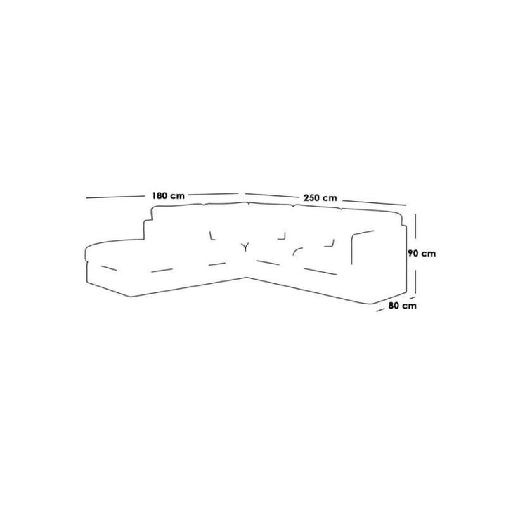 Alhome Lshaped  Sofa 85x180x90x250 cm - Blue - Zrafh.com - Your Destination for Baby & Mother Needs in Saudi Arabia