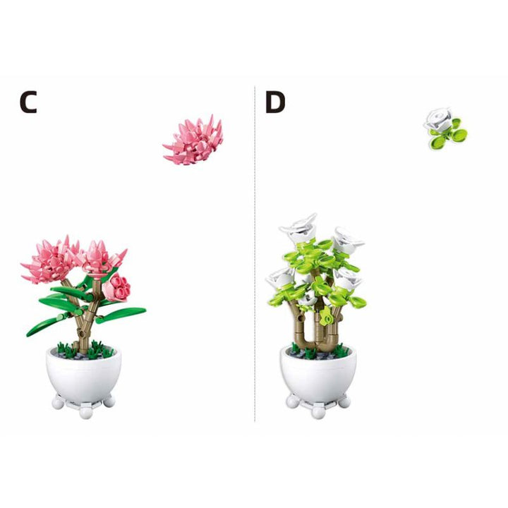 Sluban Potted Plants Tropical Building And Construction Toys Set - 6in1 - 532 Pieces - Zrafh.com - Your Destination for Baby & Mother Needs in Saudi Arabia