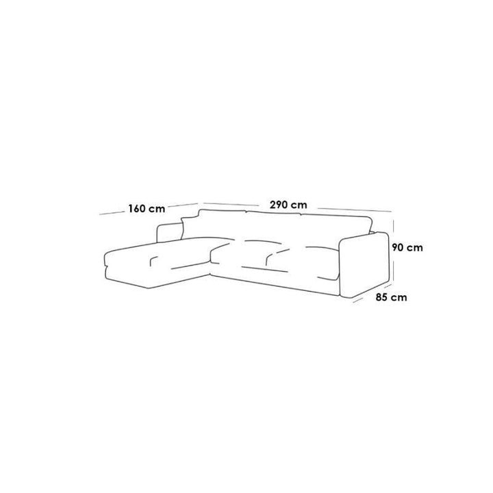 Alhome LShape Sofa 290x160x85x90 cm - Off Whit - Zrafh.com - Your Destination for Baby & Mother Needs in Saudi Arabia