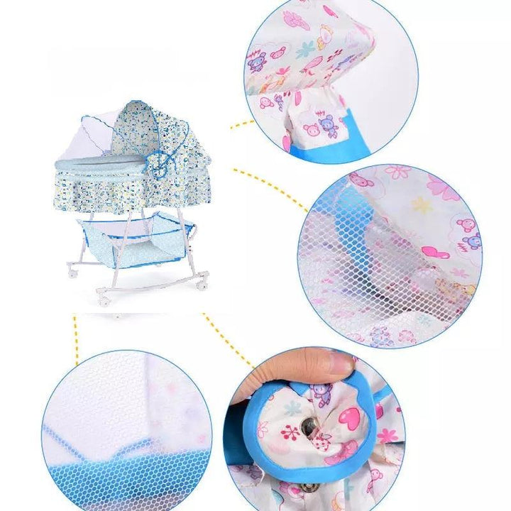 Rocker Baby Cradle With Mosquito Net From Baby Love - 27-726 - ZRAFH