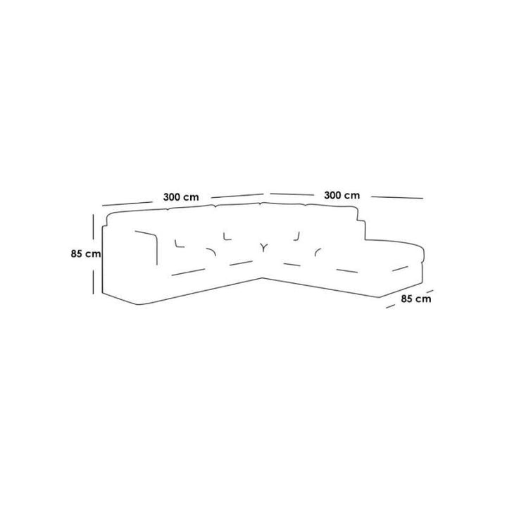 Alhome LShape Sofa 300x85x300x85 cm - Grey - Zrafh.com - Your Destination for Baby & Mother Needs in Saudi Arabia