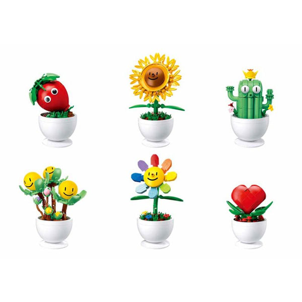 Sluban Potted Plants Cartoon Building And Construction Toys Set - 6in1 - 529 Pieces - Zrafh.com - Your Destination for Baby & Mother Needs in Saudi Arabia