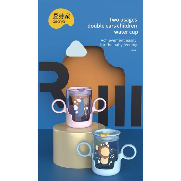 Sippy Cup 2 in 1 - For Children - With Spout And Straw - Double Handle - Zrafh.com - Your Destination for Baby & Mother Needs in Saudi Arabia