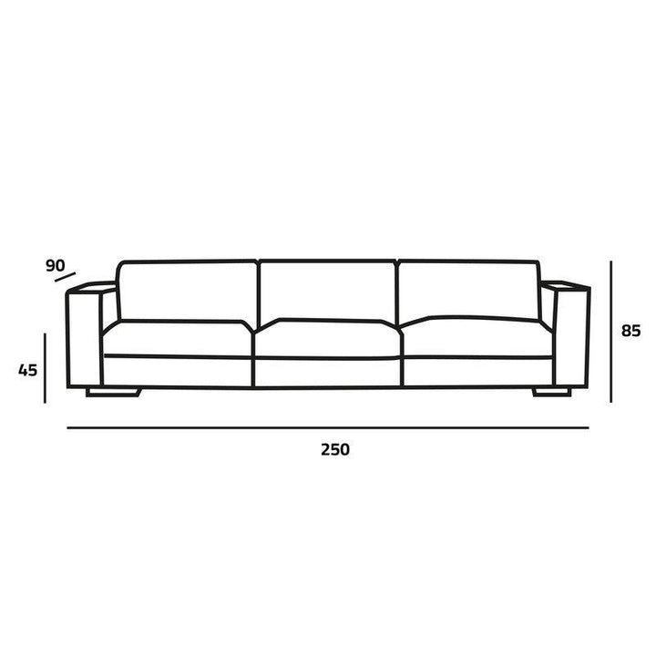 Spacious Gray Linen 3-Seater Sofa - 250x90x45 cm - Swedish Wood By Alhome - 110110956 - Zrafh.com - Your Destination for Baby & Mother Needs in Saudi Arabia