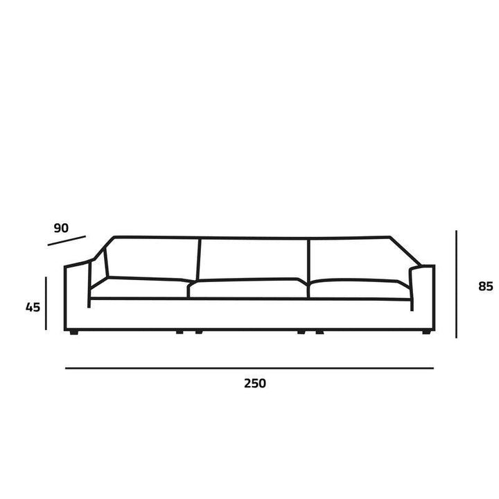 Luxurious Gray Velvet 3-Seater Sofa - 250x90x45 cm - Swedish Wood By Alhome - 110110958 - Zrafh.com - Your Destination for Baby & Mother Needs in Saudi Arabia