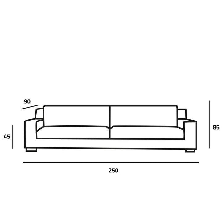 Elegant Beige Linen 3-Seater Sofa - 250x90x45 cm - Swedish Wood By Alhome - Zrafh.com - Your Destination for Baby & Mother Needs in Saudi Arabia