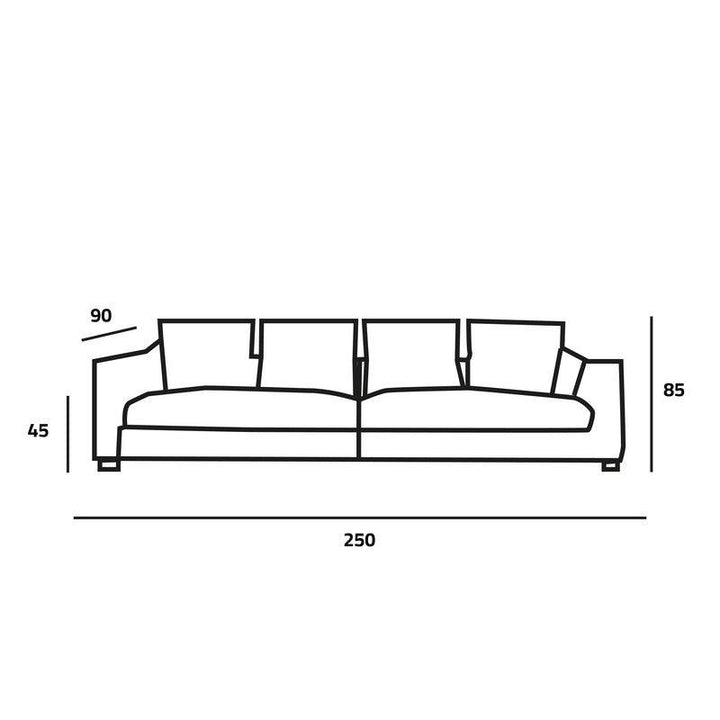 Chic Beige Velvet 3-Seater Sofa - 250x90x45 cm - Swedish Wood By Alhome - Zrafh.com - Your Destination for Baby & Mother Needs in Saudi Arabia