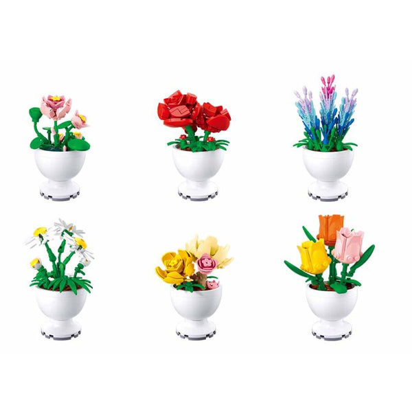 Sluban Potted Plants Garden Building And Construction Toys Set - 6in1 - 515 Pieces - Zrafh.com - Your Destination for Baby & Mother Needs in Saudi Arabia