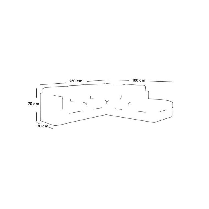 Alhome LShape Sofa 70x250x180x70 cm - Beig - AL-2164 - Zrafh.com - Your Destination for Baby & Mother Needs in Saudi Arabia