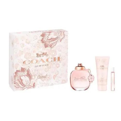 Coach Floral Set for Women - 3 Pieces Eau De Parfum 90 ml - Sample 7.5 ml - Body Lotion 100 ml - Zrafh.com - Your Destination for Baby & Mother Needs in Saudi Arabia