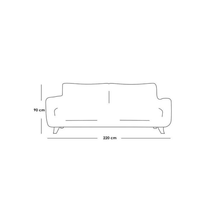 Alhome Swedish Wood and Linen 3 Seaters Sofa - Beige - AL-1667 - Zrafh.com - Your Destination for Baby & Mother Needs in Saudi Arabia