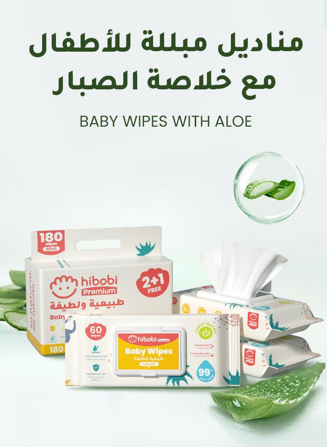 Hibobi Water Ultra-Mild Cleansing Baby Refresh Wipes, 180 Count - 3 Pack - Zrafh.com - Your Destination for Baby & Mother Needs in Saudi Arabia