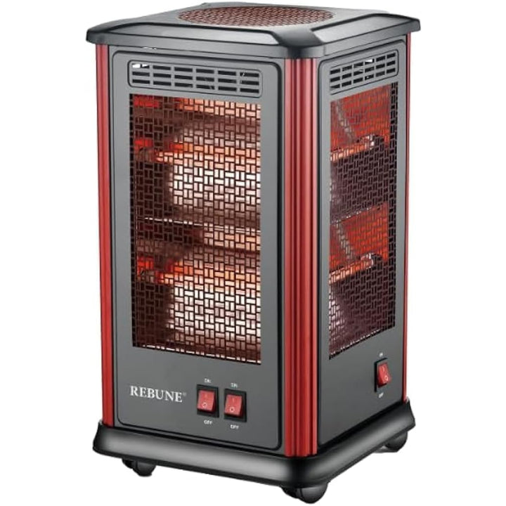 Rebune Infrared Quartz Heater 2000W With 5 Heating Zones & Auto Shut- Off - Red - RE- 7- 041 - Zrafh.com - Your Destination for Baby & Mother Needs in Saudi Arabia