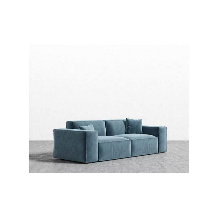 Alhome Swedish Wood and Velvet 3 Seaters Sofa - Blue - AL-792 - Zrafh.com - Your Destination for Baby & Mother Needs in Saudi Arabia