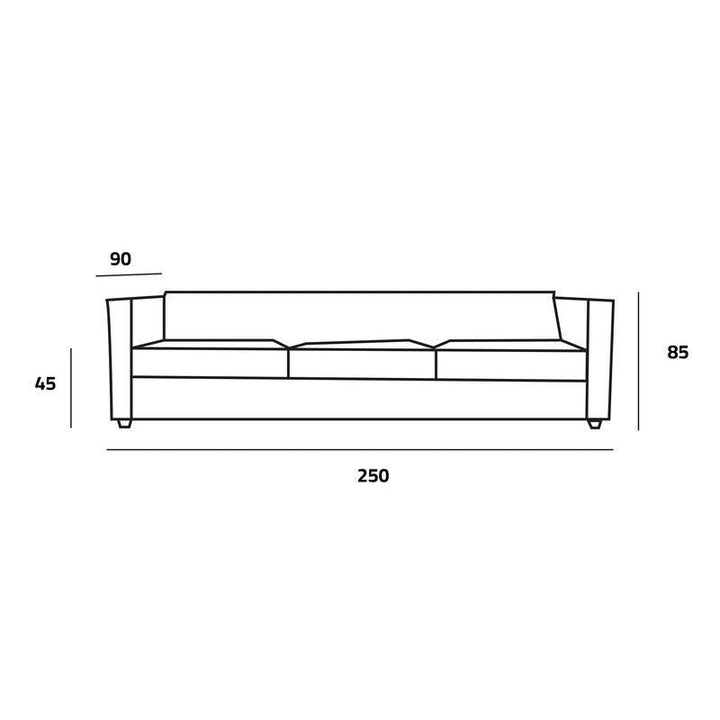 Spacious Gray Linen 3-Seater Sofa - 250x90x45 cm - Swedish Wood By Alhome - Zrafh.com - Your Destination for Baby & Mother Needs in Saudi Arabia