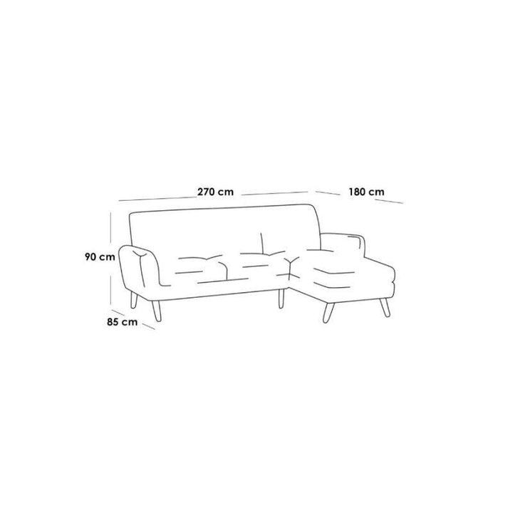 Alhome LShape  sofa 270x180x85x90 cm - Green - Zrafh.com - Your Destination for Baby & Mother Needs in Saudi Arabia