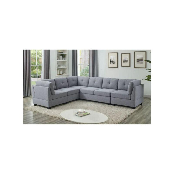 Alhome LShape Sofa 300x220x95x85 cm - Grey - Zrafh.com - Your Destination for Baby & Mother Needs in Saudi Arabia