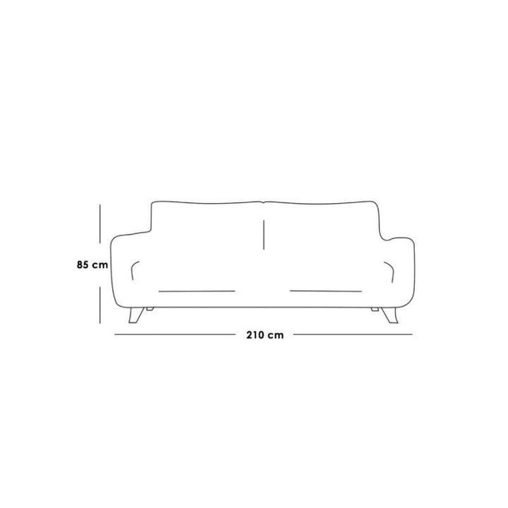 Alhome Polyester and Sweedish Wood 3 Seaters Sofa - Orange - Zrafh.com - Your Destination for Baby & Mother Needs in Saudi Arabia