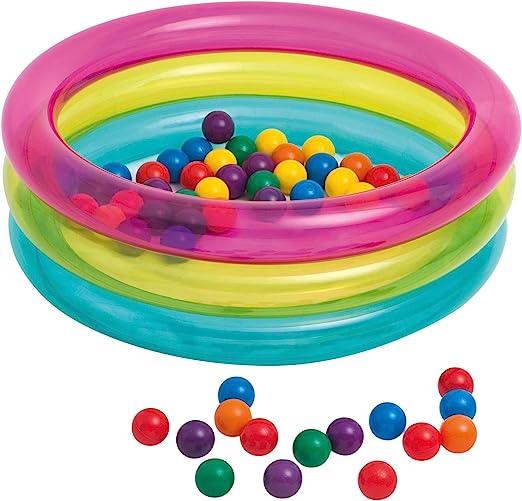 Intex¬†Inflatable Baby 50 Balls Pit, 86¬†X 25¬†Cm¬†‚Äì¬†1/3¬†A¬†‚Äì¬†48674¬†Np, Multi Color - ZRAFH