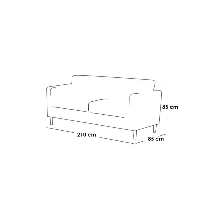 Alhome Polyester and Sweedish Wood 3 Seaters Sofa - Grey - AL-2412 - Zrafh.com - Your Destination for Baby & Mother Needs in Saudi Arabia