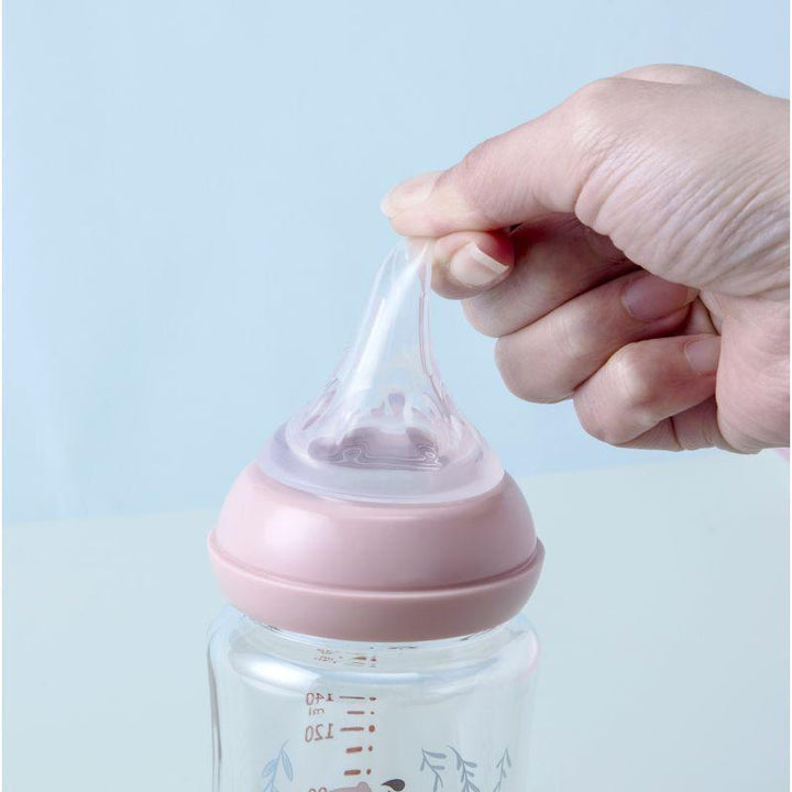 Luqu Glass Feeding Bottle Wide Neck - 120Ml - ZRAFH