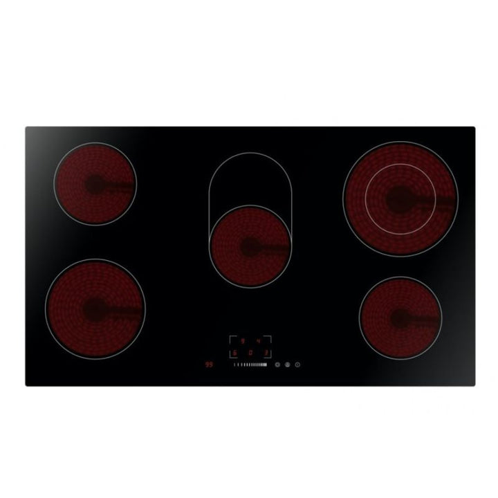 Midea Built-In Electric Hob - 90 Cm - 5 Burners - Touch Control - Glass Surface - MCHV848 - Zrafh.com - Your Destination for Baby & Mother Needs in Saudi Arabia
