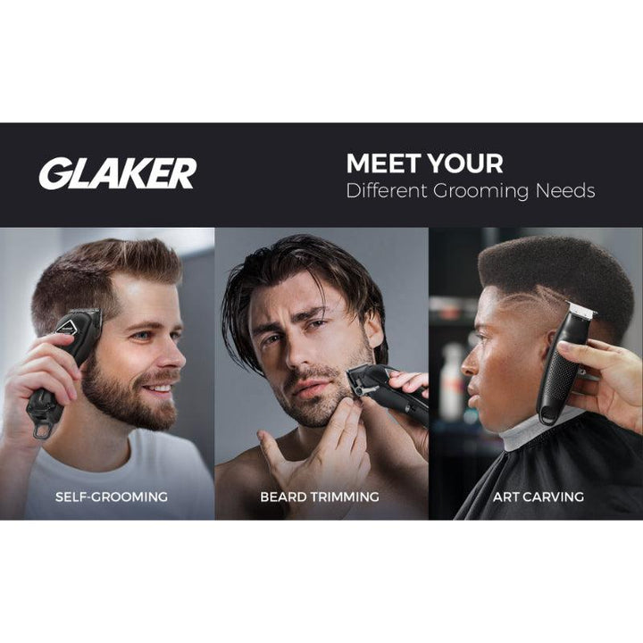 Glaker Professional Hair Clipper Kit Wireless - Black - K11S+I3F - Zrafh.com - Your Destination for Baby & Mother Needs in Saudi Arabia