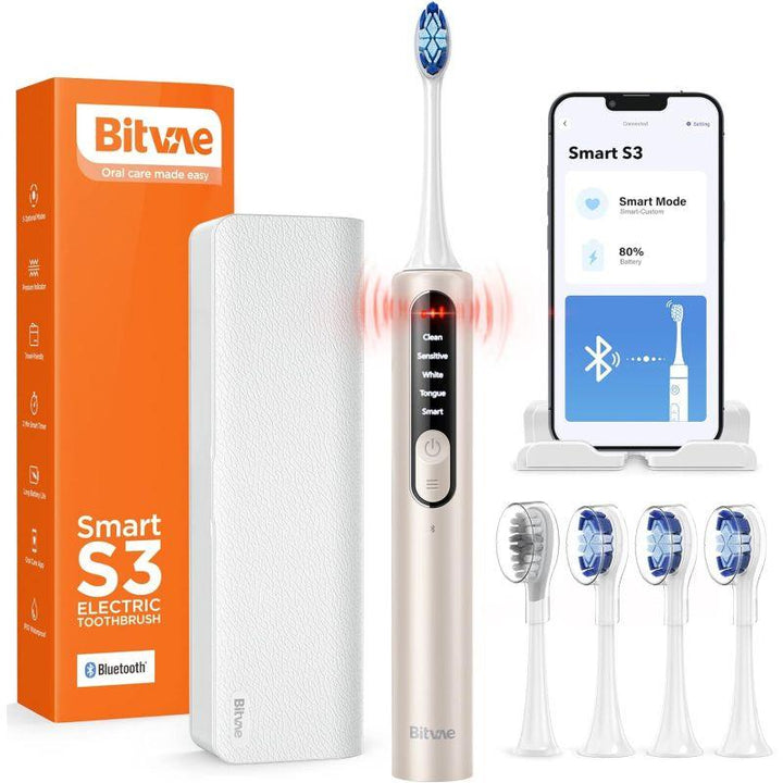 Bitvae BVS3 Tooth Brush With 4 Heads And Travel Case - Zrafh.com - Your Destination for Baby & Mother Needs in Saudi Arabia