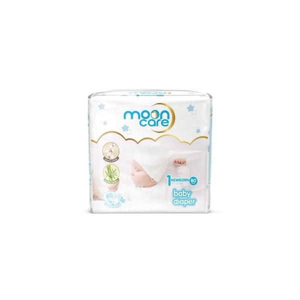 Mooncare Jumbo Pack Baby Diapers For Newborn - Size 1 - 80 Pieces - Zrafh.com - Your Destination for Baby & Mother Needs in Saudi Arabia