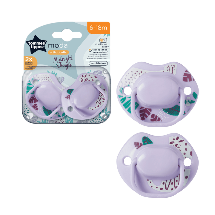 Tommee Tippee Closer to Nature Moda Soother - 2 Pieces - 6-18 Months - Zrafh.com - Your Destination for Baby & Mother Needs in Saudi Arabia