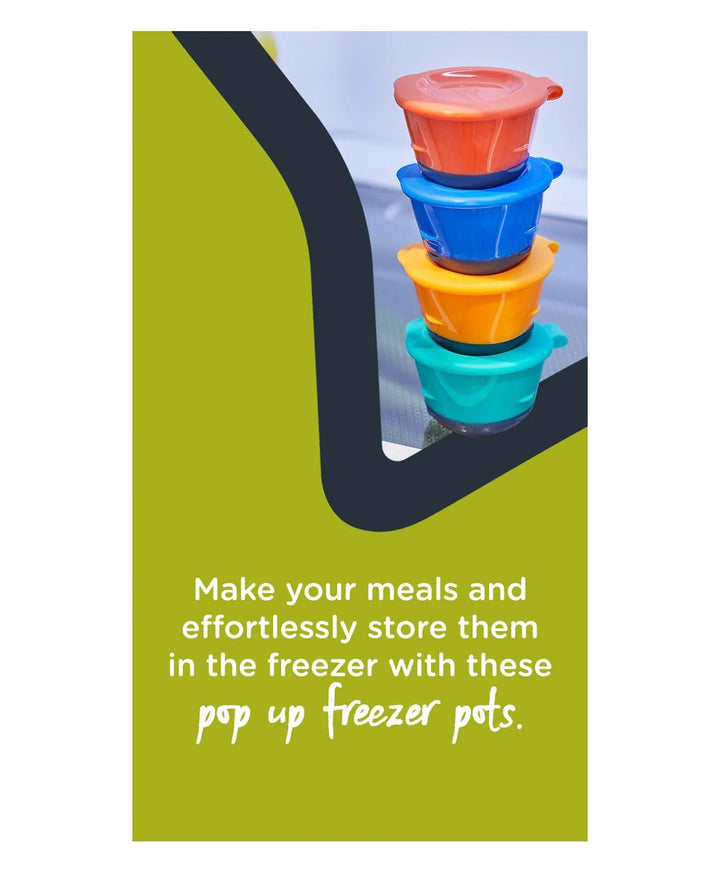 Tommee Tippee Pop Up Freezer Weaning Pots with Tray and Soft Push Up Bases Pack of 4 - 60mL each - Zrafh.com - Your Destination for Baby & Mother Needs in Saudi Arabia