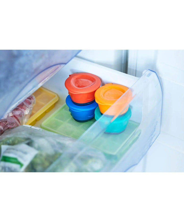 Tommee Tippee Pop Up Freezer Weaning Pots with Tray and Soft Push Up Bases Pack of 4 - 60mL each - Zrafh.com - Your Destination for Baby & Mother Needs in Saudi Arabia