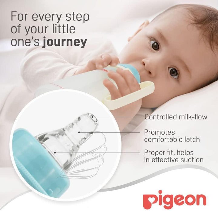 Pigeon SN KPP BOTTLE WHITE - 240 ml W/HANDLE - BPA FREE - Zrafh.com - Your Destination for Baby & Mother Needs in Saudi Arabia