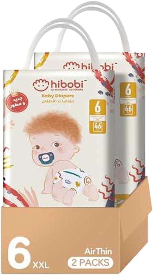 Hibobi Airthin Baby PantsÔºåSize 6 (XXL), 16+kg, 2x46 Diapers - Zrafh.com - Your Destination for Baby & Mother Needs in Saudi Arabia