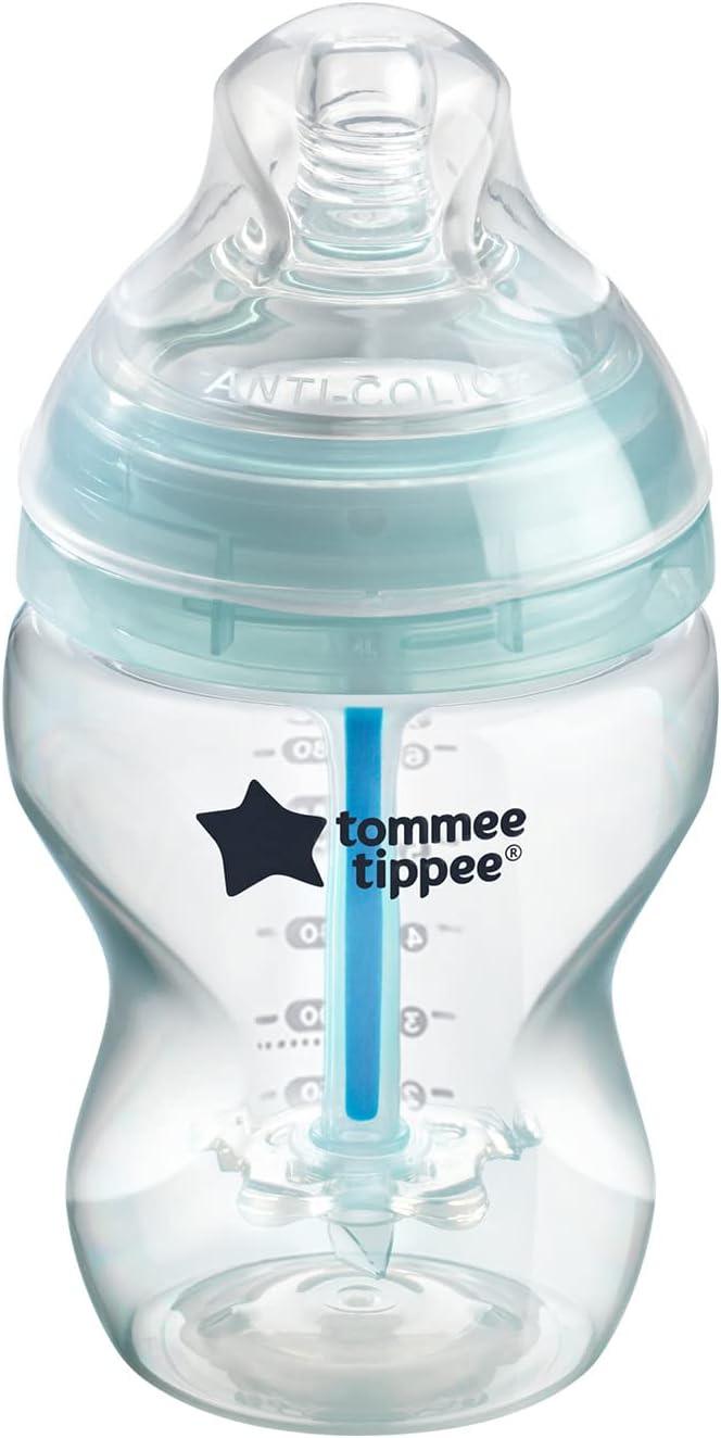 Tommee Tippee Anti-Colic Slow-Flow Baby Bottle with Unique Anti-Colic Venting System-260ML - Zrafh.com - Your Destination for Baby & Mother Needs in Saudi Arabia