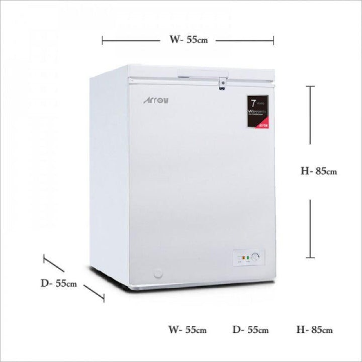 Arrow Chest Freezer 3.5 Cubic Feet - 100 L - White - RO-160F - Zrafh.com - Your Destination for Baby & Mother Needs in Saudi Arabia